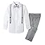 Light Grey & White Set W/Grey Suspenders