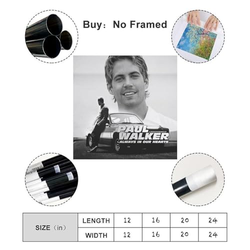 Poster Paul Walker GFDJT idée cadeau cinéma toile sans cadre