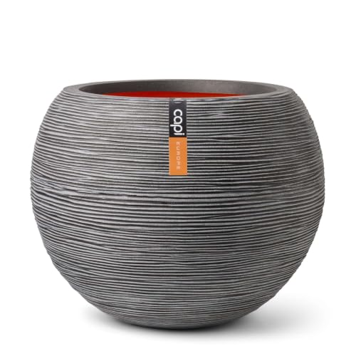 Image of Capi Europe - Vase Ball Rib NL - 62x48 - Anthracite - Planter for indoor and outdoor use - Shatterproof - KOFZ271
