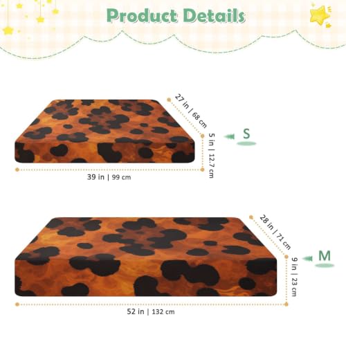 Drap-housse imperméable pour berceau léopard orange 132x71