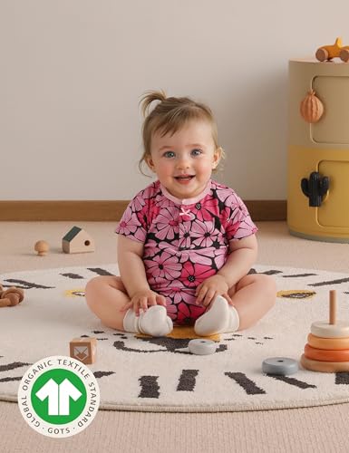 Yoofoss Baby Bodysuits 100% Organic Cotton Short Sleeve Infant Romper for Boy and Girl Baby Clothes, Soft Breathable2