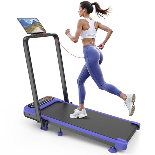 Image of Walking Pad with 15% 12-Level Auto Incline & Handle Bar, 450 lbs Capacity UI Screen, Trisomy 3.5HP Quiet Under Desk Treadmill, Speaker, APP & Remote Control, Treadmills for Home Hiking