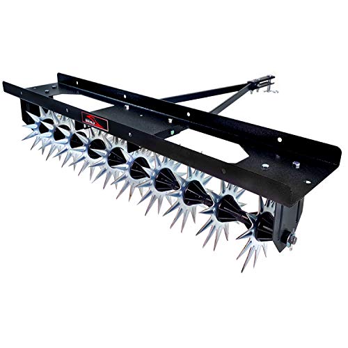 Brinly Tow Behind Spike Aerator with Double Tow Bar and 3D Steel Tines, 40" - Textured Black by Brinly - Used condition - US$163.95