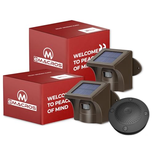 eMACROS Solar Wireless Driveway Alarm Motion Detector