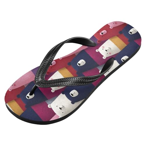 Flip Flop Sandals Anime Bears Print for Women Men Beach Outdoor XS2