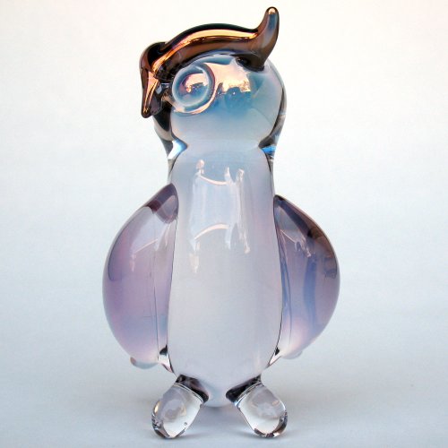 Prochaska Gallery Hand Blown Glass Owl Figurine #TOP6