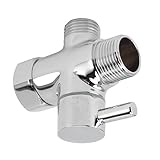 Brass 3 Way Shower Diverter Valve | 1/2 Inch Inlet & 7/8 Inch Outlet | Shower Arm Adapter for Handheld/Wall Mounted Shower Heads | Tarnish Tolerant Chrome Plated - Image 4