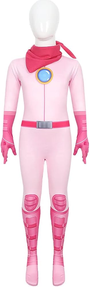 LMPN Disfraz de princesa melocotón para niñas, disfraz de princesa melocotón, traje rosa, trajes de Halloween