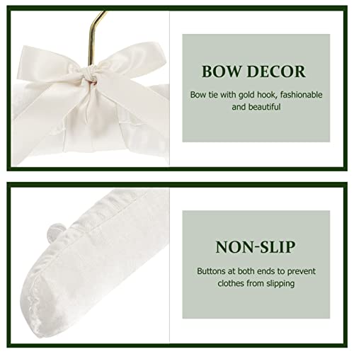 Healifty 6 peças capas brancas de seda para pendurar cabides antiderrapantes esponjadas sem vestidos