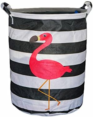 Children's Laundry Toy Hamper, Storage Basket, Waterproof, Durable, Fabric, Collapsible (Flamingo)