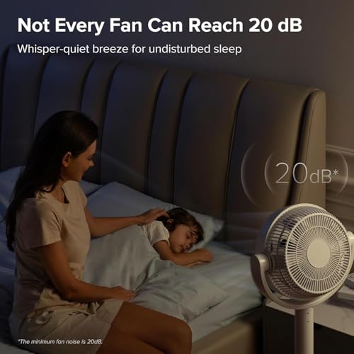 Levoit Standing Fan for Bedroom, CirculAir 120° Oscillating, Quiet 20dB, 9 Speeds, 4 Modes, DC Motor, 2 in 1 Pedestal & Tabletop, 82ft, Remote Control, Sensor, 9H Timer, 908CFM Ultra-High Airflow by Levoit - Image 4
