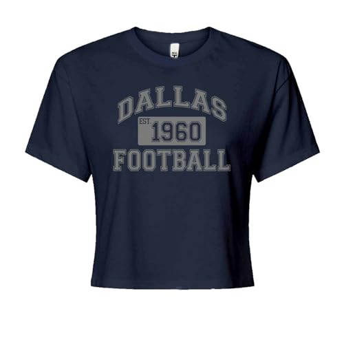 Cropped T-Shirt Dallas Football Established 1960 T-Shirt Large Navy Blue