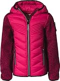 SALT AND PEPPER BY KIDS PARK Mädchen Jacke Uni reflektierend Steppjacke, Raspberry, 122