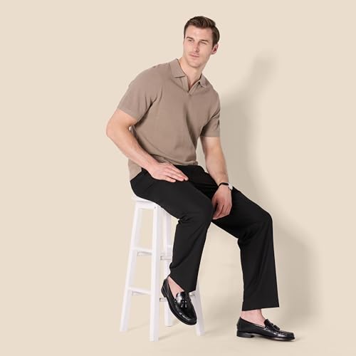 Amazon Essentials Men's Classic-Fit Wrinkle-Resistant Stretch Dress Trouser, Black, 38W / 32L - 7