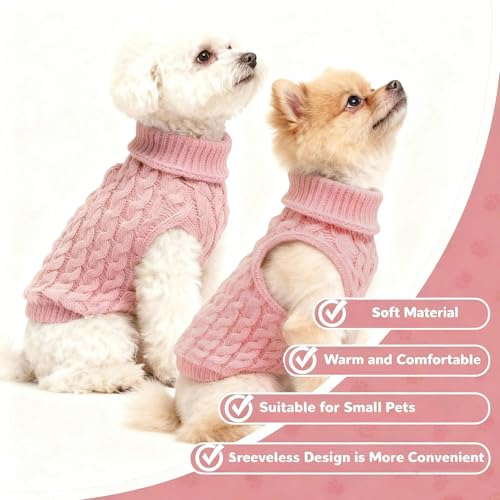 1 Pcs Pull Chien Petite Taille Rose Chauds et Doux Pull Chien Chaud Pull-Overs Chihuahua Manteau Teckel Vetement pour Chiens Chat d'hiver – Image 5