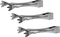 Vista 1 de Soro Essentials - Juego de 3 pinzas de acero inoxidable para hielo de 7 pulgadas - Pinzas para servir hielo, pinzas de cocina, aperitivos para café