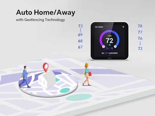 Vine Smart Thermostat - WiFi Programmable Thermostat for House - Compatible with Alexa and Google Assistant, 4.0" Touch Screen Christmas Valentine's Day Optional Wallpaper, C-Wire Required — view 6