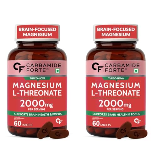 Image of Carbamide Forte Magnesium L Threonate | Magnesium Supplement Supports Muscle Recovery & Better Sleep - 60 Tablets (Pack of 2)