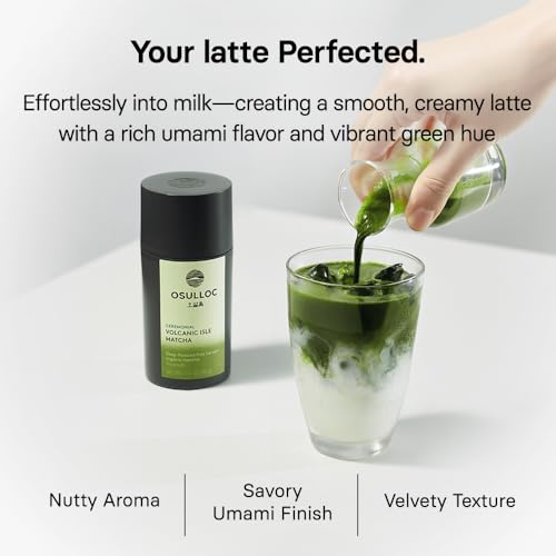 Image of OSULLOC Volcanic Isle Matcha Powder, Ceremonial Grade Korean Matcha, Green tea powder from Jeju Island (1.41oz, 40g)