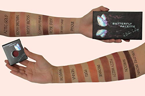 Sanfilippo Butterfly Cocoon Single Eyeshadow Pan, Maroon, Highly Pigmented Matte Texture, Beautiful Nude Colors For Refillable, Customizable, Magnetic Individual Palette, Holder #TOP4