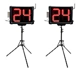 GAN XIN LED Shot Clock Programmable 14/24/30 Seconds Countdown for Basketball Game (GO2D-8Rx2+Tripod)