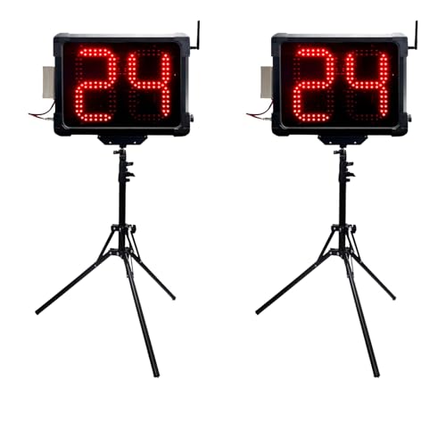 GAN XIN LED Shot Clock Programmable 14/24/30 Seconds Countdown for Basketball Game (GO2D-8Rx2+Tripod)