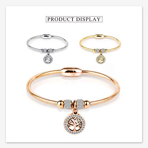 Image of Family Tree of Life Bangle Charm Friendship Bead Bracelet Clasp Cute Friendship Bracelets