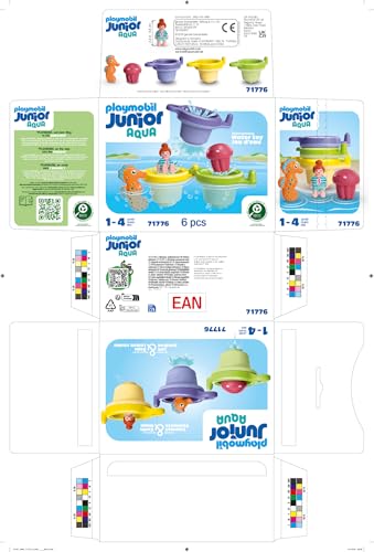 PLAYMOBIL | JUNIOR Aqua | Schwimmbecher mit Wasserspaß | Wasserspielzeug ab 1 Jahr | Geschenk für Kleinkinder | Lehrreich & Spaß beim Baden | Nachhaltiges Badespielzeug | 71776