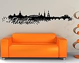 Wandtattoo Skyline Dresden Floral in verschiedenen Größen und Farben (100 x 23 cm, schwarz)