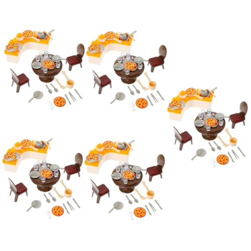 FAVOMOTO 5 Conjuntos Jogar Bugigangas De Casa Armários De Cozinha Casa De Bonecas Fingir Brincar Mes