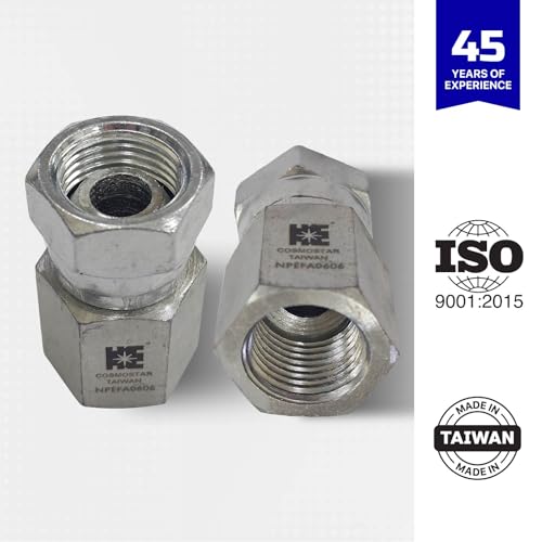 Image of Cosmostar 3 /8 inch NPTF Female x 3 /8 inch NPSM Swivel Pipe Swivel, Hydraulic Adapter(NPEFA0606)