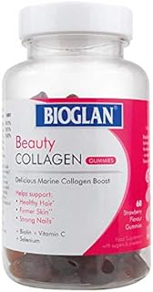 Bioglan Collagen Gummies | 1000mg | Hydrolysed Marine Collagen | Biotin | Selenium & Vitamin C | Strawberry Flavoured | 60 Gummies
