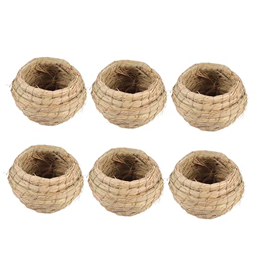 PERSELOSO 6 Pièces Nid Oiseaux Paille pour Oiseaux Confortable pour Reproduction Extérieur et Intérieur