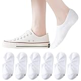 JORMATT 6 Pairs Women No Show Socks with Grips Cotton Low Cut Short Socks Non Slip, Flat Boat Liner, Shoe size 5-8