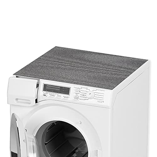 matches21 Waschmaschinenauflage Waschmaschinenmatte NOVA Sky Waschmaschine Trockner Abdeckung rutschfest Polyester & Vinyl einfarbig zeitlos 65x60 cm - grau Cover