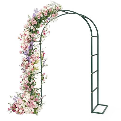 YAOBLUESEA Rosenbogen aus Metall Stabil Gartenbogen mit Abnehmbarer Basis Garden Arch Gartenbogen Rankgitter Metall 230 x 180 x 38 cm für Geburtstage Hochzeiten Romantische Abend