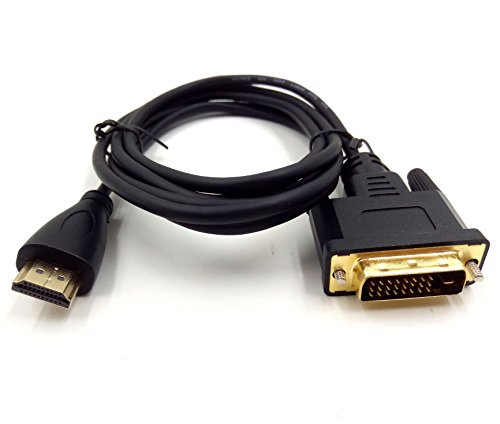 HDMI to DVI Cable, Haokiang 6 Feet Bi-Directional HDMI Male to DVI(24+1) Male Adapter Cable, Support 1080P for Raspberry Pi, Roku, Xbox One, Laptop, Graphics Card, Blue-ra,1.8M/Black
