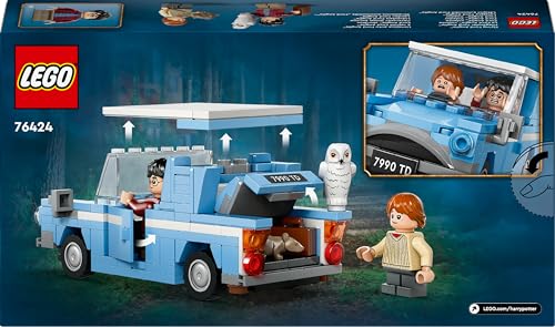Harry Potter Ford Anglia Volante, Modellino di Macchina Giocattolo da Costruire, Giochi per Bambini e Bambine da 7 Anni, Auto con Minifigure di Ron Weasley, Edvige e Bacchette Magiche 76424 - Lego - Immagine 10