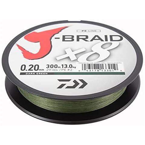 Daiwa J-Braid x8 Fishing Line, Dark Green Cover