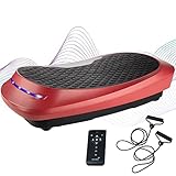 Skandika 4D Vibrationsplatte V2500 | 4D Vibration, Curved Design, Oszillierende Frequenz, sehr leise, 30 Stufen, 3 Trainingsprogramme, bis 32 Hz, Trainingsbänder, Fernbedienung | Ganzkörpertraining