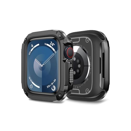 MRVOEBC 2 in 1 TPUPC P[X Ή Apple Watch 49mm 45/44mm 41/40mmAیJo[ Ή iWatch Ultra/Ultra 2/Series 9/8/7/6/5/4/3/2/1/SE (ubN, 4