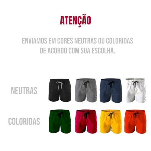 Kit 3 Shorts Bermudas Academia Treino Corrida Masculina TRAINING 182 (BR, Alfa, P, Regular, Regular,