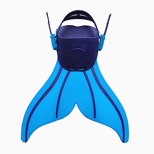 Mermaid Swim Fins (Blue) Kids Monofin Flippers Swim Pool Flippers for Girls & Boys
