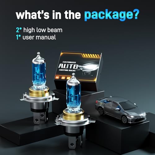 Image of XFLHEHD Fits for 2008 2009 2010 Toyota Highlander Halogen Headlight Bulbs Combo, Ultra Bright 5000K White Hi-Lo Beam Headlight Bulbs, Plug and Play, 2 Pack
