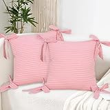 FUFRE Kissenbezug Schleife 45x45 cm, 2er Set Kissenbezüge Schleifen Valentinstag, Kissenhülle aus Reine Baumwolle, Schleifen Deko Zierkissenbezug, Sofakissen, Dekokissen für Sofa Wohnzimmer (Rosa)