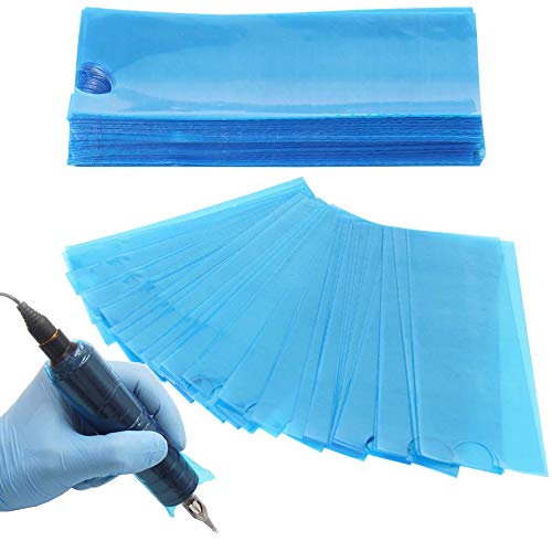Tattoo Pen Covers, CINRA 200pcs Blue Disposable Tattoo Cartridge Pen Machine Covers Sleeves for Tattoo Machine Pen Bags Cleaning Tattoo Supplies (Blue)