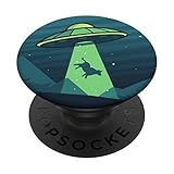 Hand Drawn UFO Alien Abduction Cow