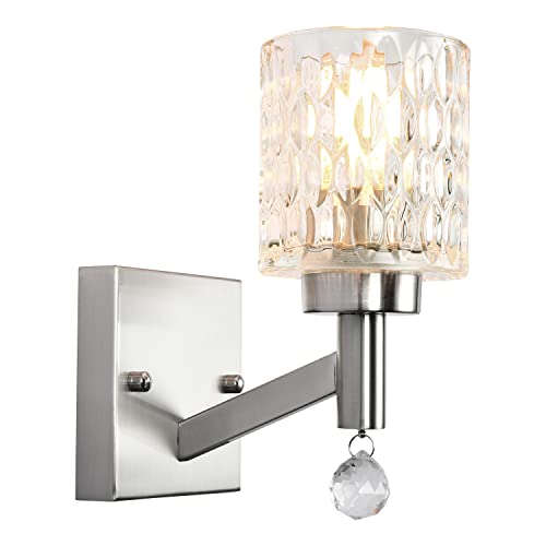 TYNEWRGY Modern Bathroom Light Fixtures Silver Crystal Vanity Lighting Fixtures ...