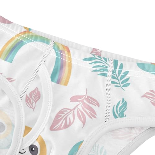 Wusikd Cute Sloth Boys' Underwear Cotton Rainbows Leaves Boys Briefs Soft Toddler Underwear 2T4
