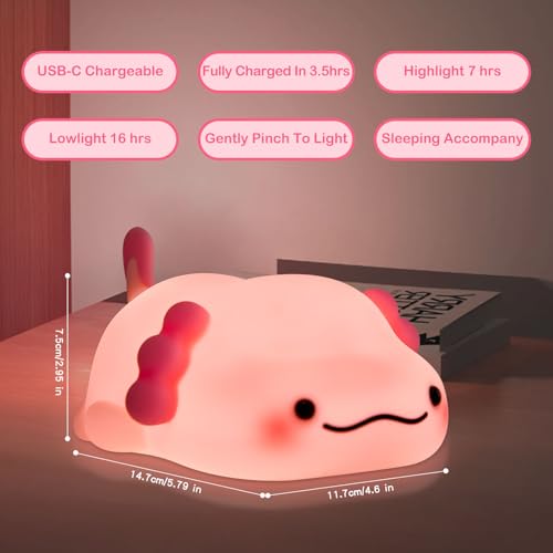 Lámpara de mesa Axolotl SeaShine recargable rosa miniatura 6
